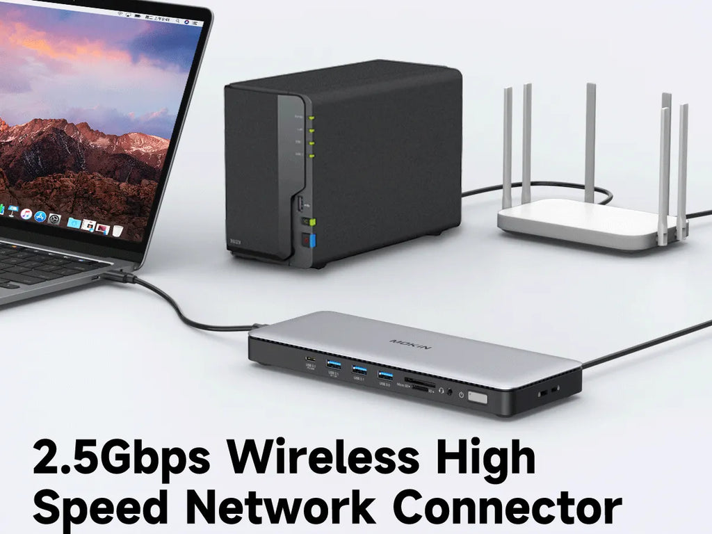 Triple Monitor Dock: Featuring Two 40Gbps Thunderbolt4 ports