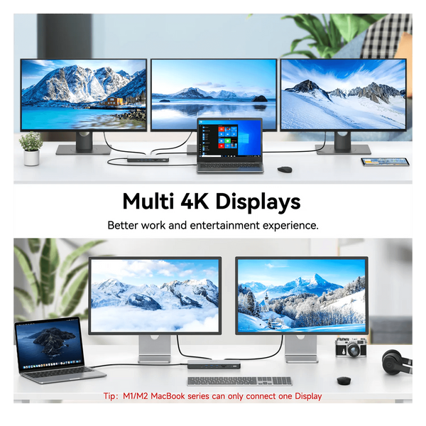 M1/M2 MacBook series can only connect one Display