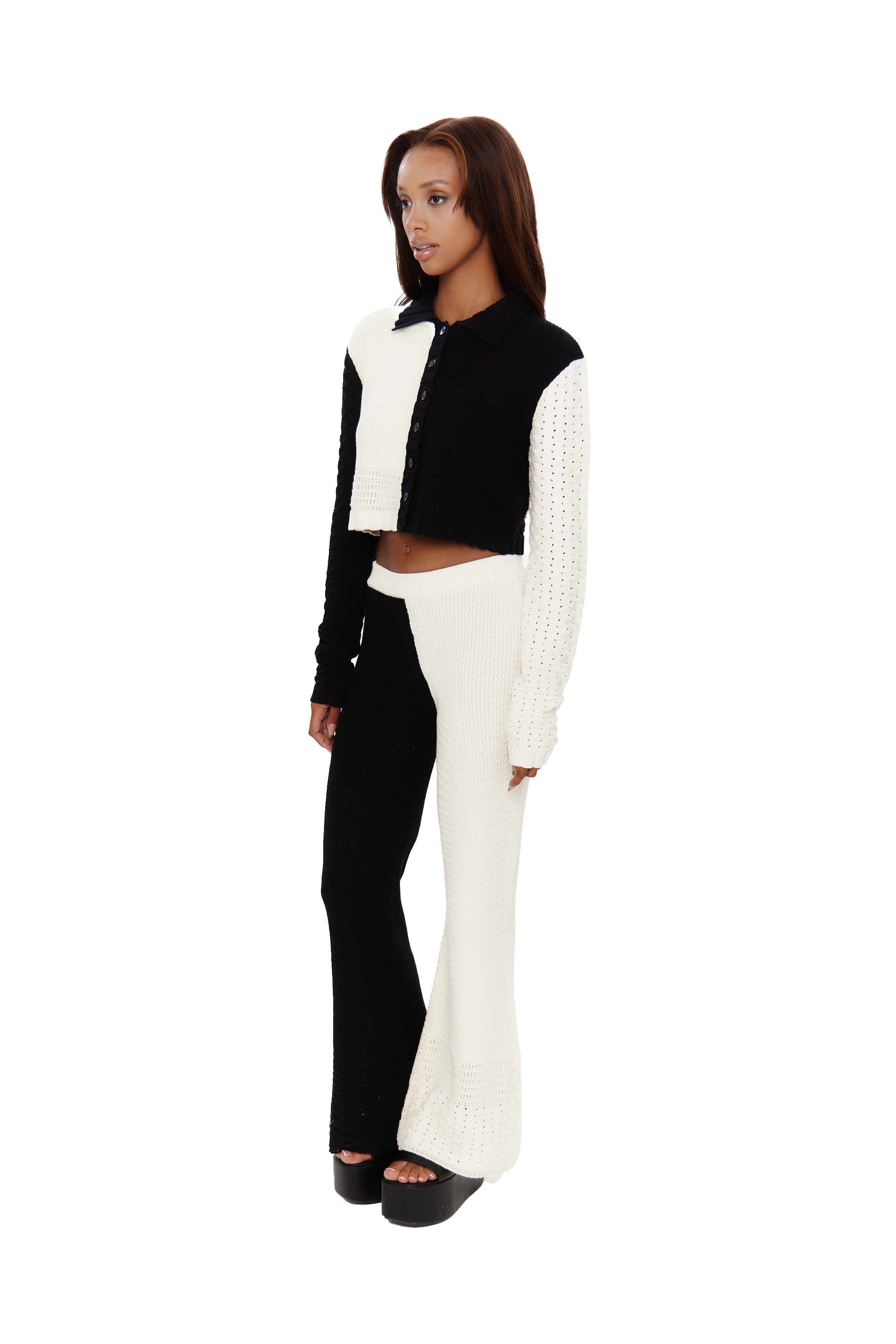 2 Tone Crochet Knit Trousers – Another Girl