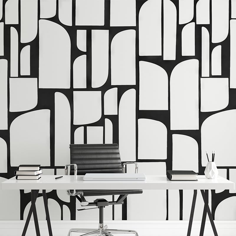Monochrome Mosaic Tiles Wallpaper