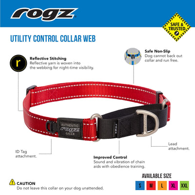 Rogz Utility Reflective Side Release Dog Collar Pink