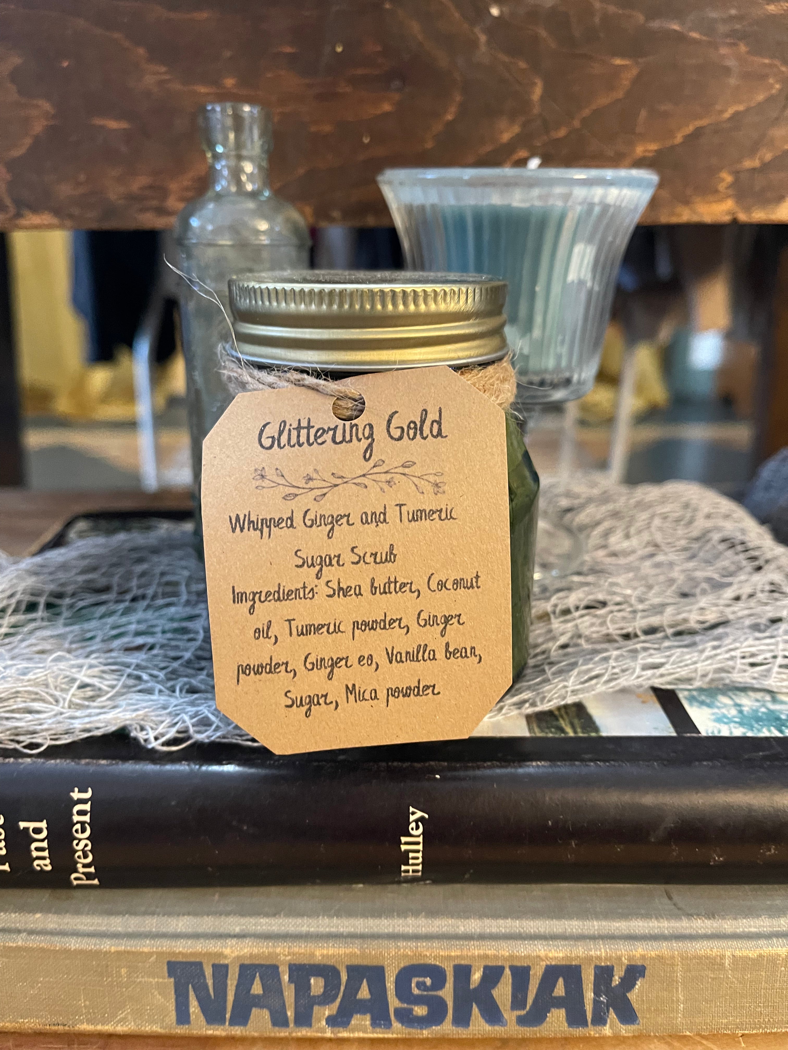 Glittery Gold Shimmer Whipped Sugar Scrub