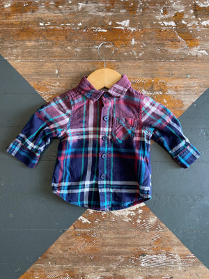 KIDS BLEACHED FLANNEL - 0/3 MO - Cold Moon Collective