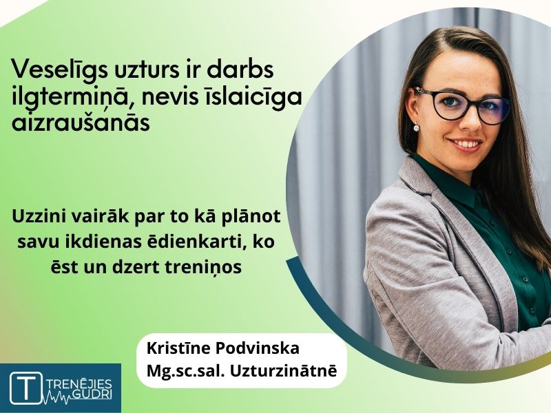 Kristīne Podvinska atbild uz Trenējies gudri jautājumiem par uzturu