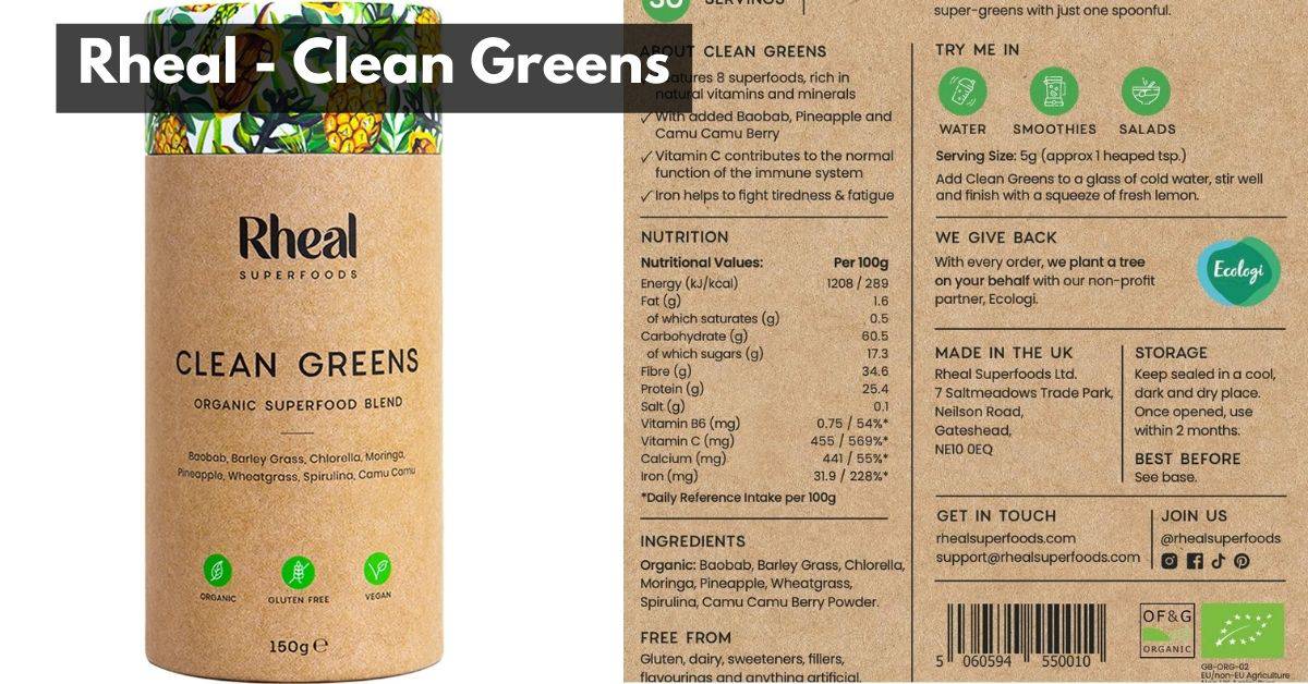Rheal Superfoods - Clean greens powder UK