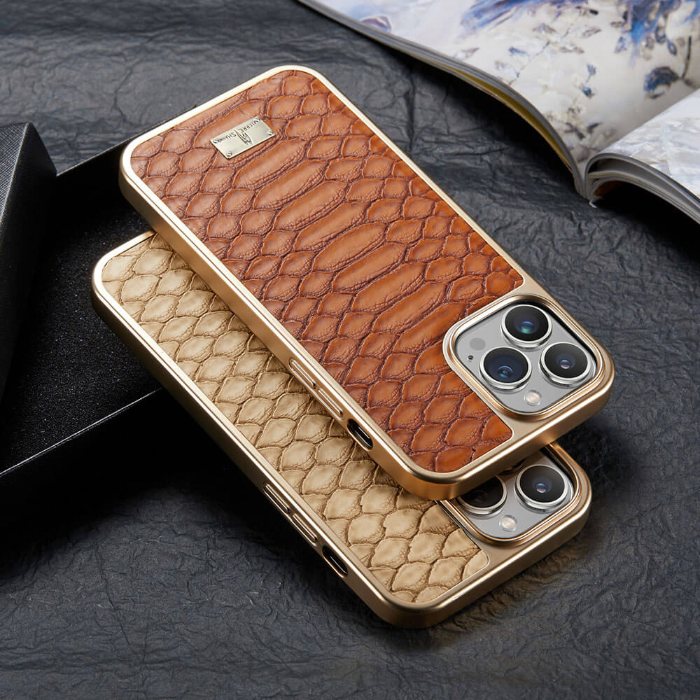Dealggo UK | Luxury Leather Python pattern iPhone Case