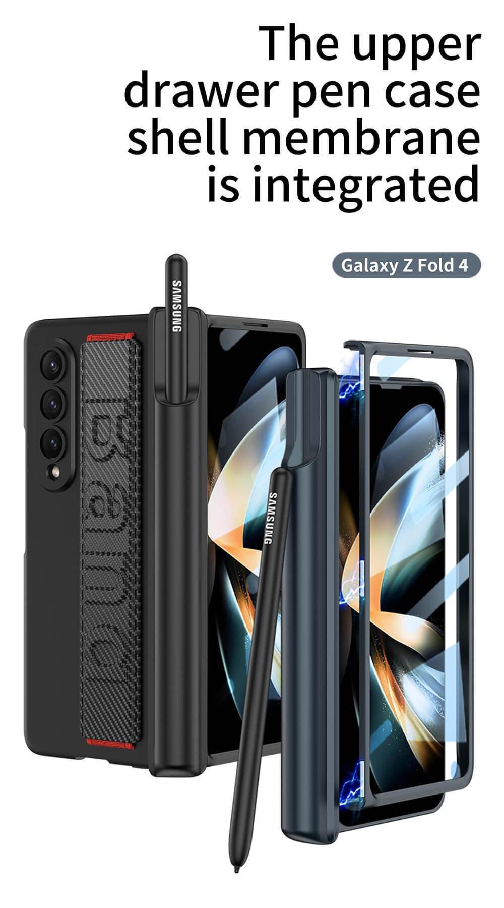 Dealggo UK | Magnetic Hinged Wristband Case with S Pen Slot for Samsung Galaxy Z Fold4