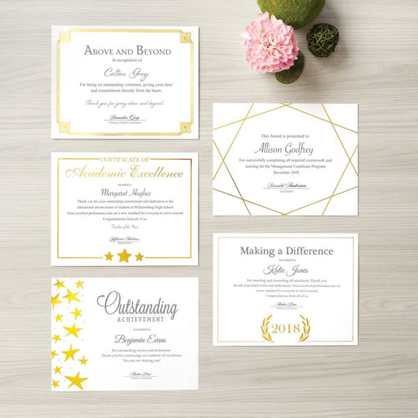 Foil Certificate Paper - Ornate - Cream