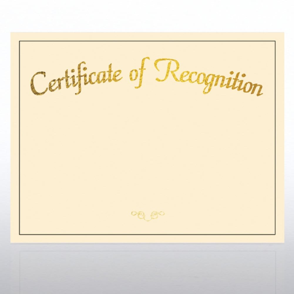 Foil Certificate Paper - Essential Piece - Cream w/ Gold - 50 per Pack