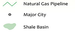 LNG Natural Gas Pipelines Major City Shale Basin