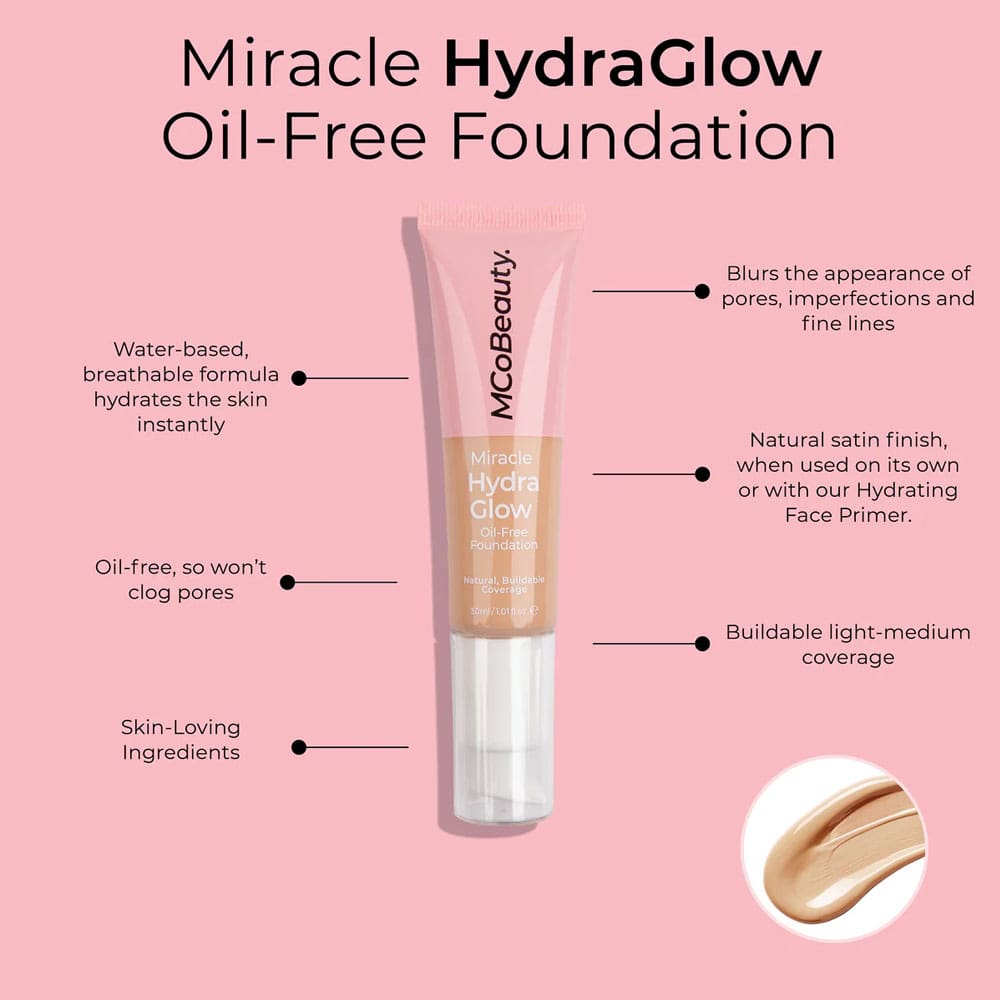 MCoBeauty Miracle Hydra Glow Oil Free Foundation Porcelain 30ml