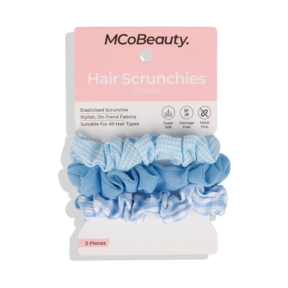 MCoBeauty Hair Scrunchies Classic Blue 3pk