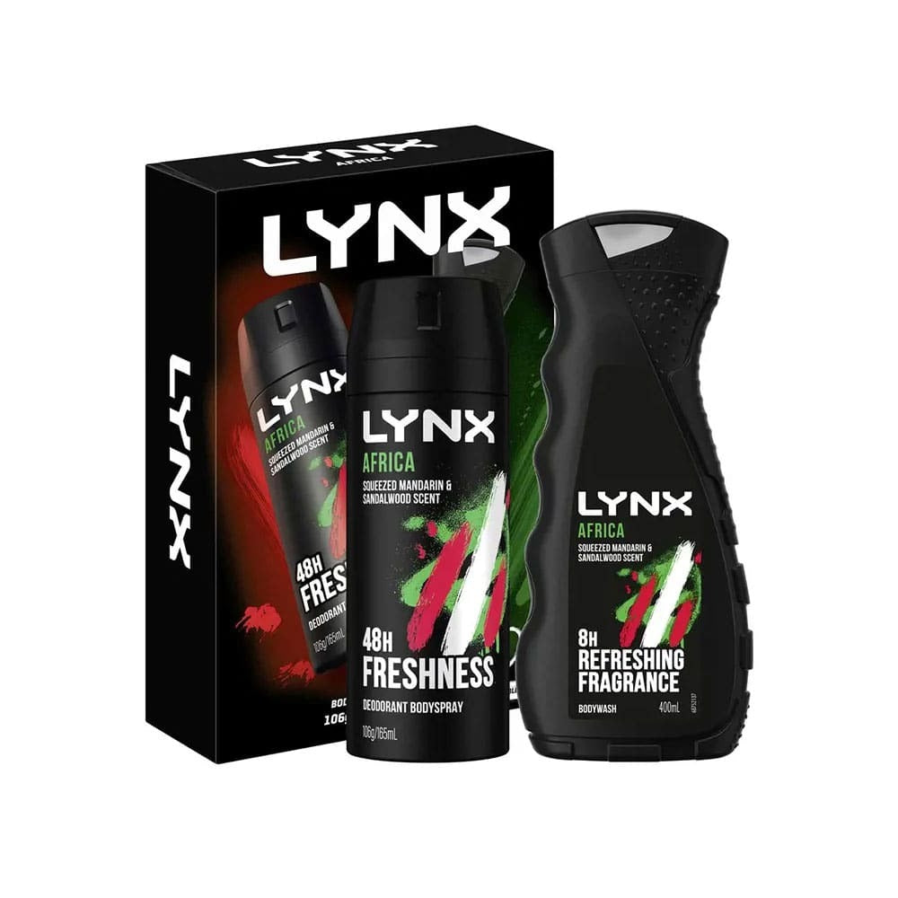 Lynx Gift Set Africa Duo Body Spray 106g + Bodywash 400ml