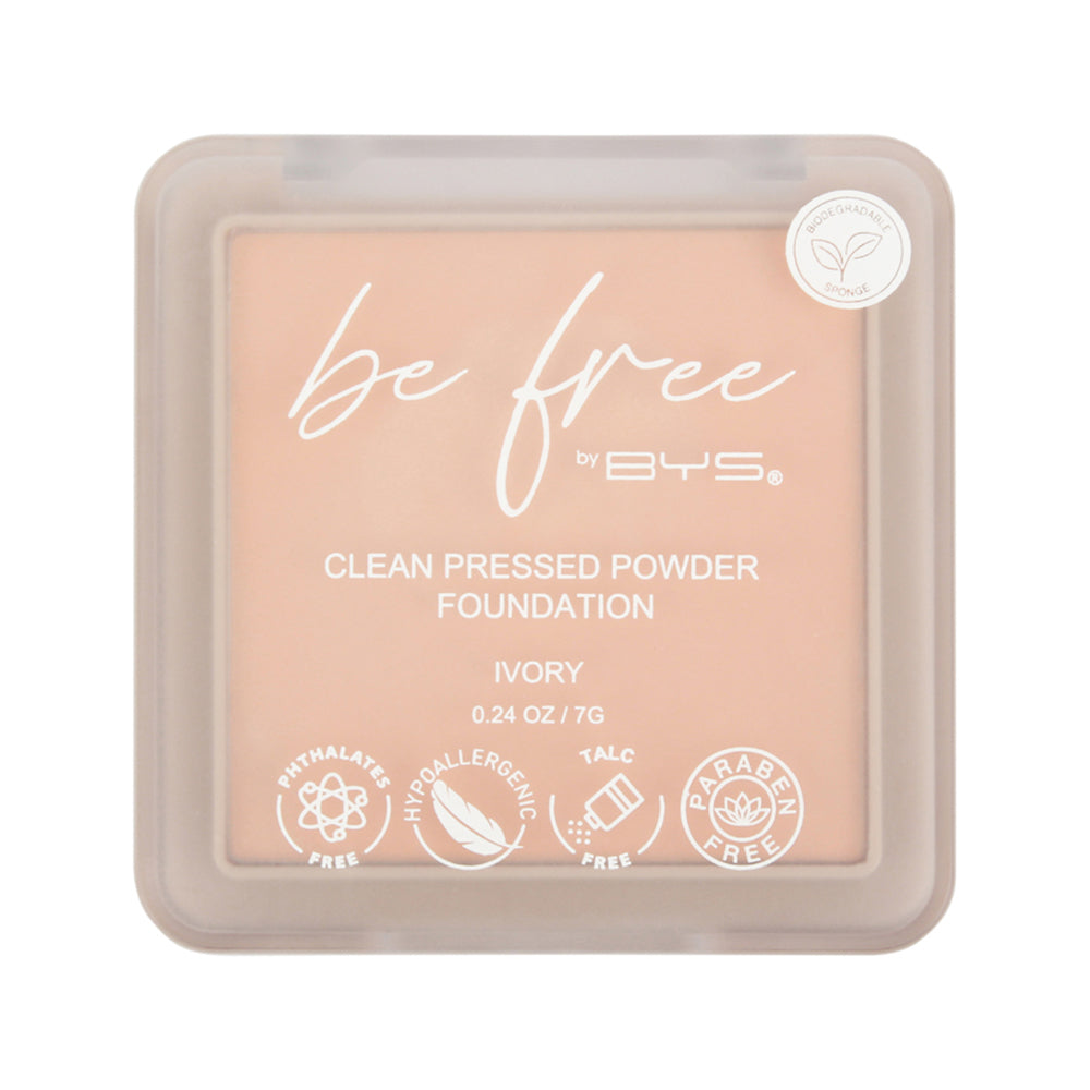 BYS Be Free Clean Pressed Powder Foundation Ivory 7g