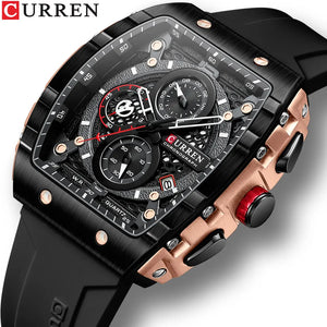 CURREN Top Brand Men's Waterproof Luxury Square Quartz Wristwatch - donlonseeu