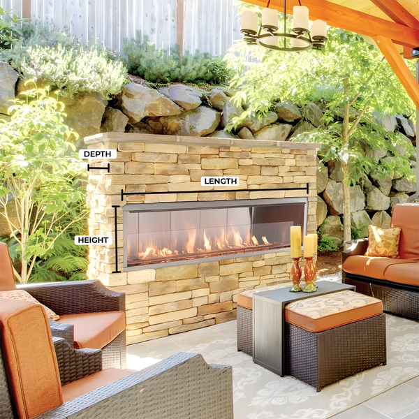 Image of Superior Linear Vent-Free Outdoor Gas Fireplace - Optional See-Through
