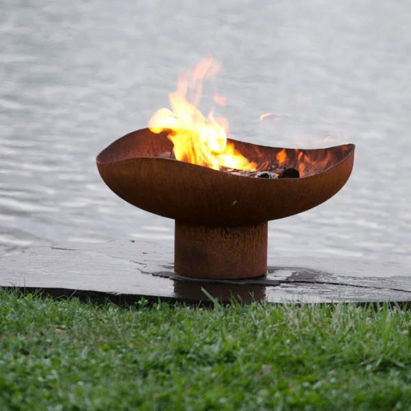Mini Sand Dune Portable Steel Fire Bowl by the water