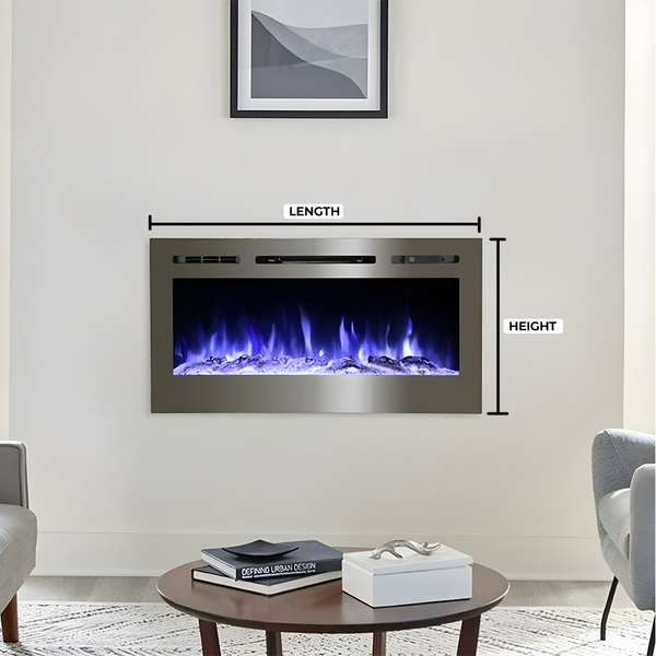 Image of ouchstone Sideline Stainless Steel 50-Inch Recessed Electric Fireplace