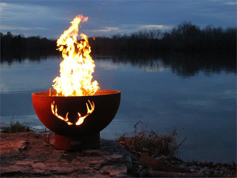 Fire Pit Art Antlers - 36" Unique Handcrafted Carbon Steel Fire Pit (ANTLERS)