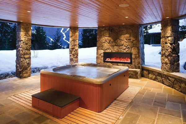 Outdoor Fireplace and Hot Tub