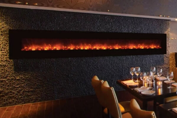 Modern Flames CLX2 100" Fireplace Installed in a Restaurant