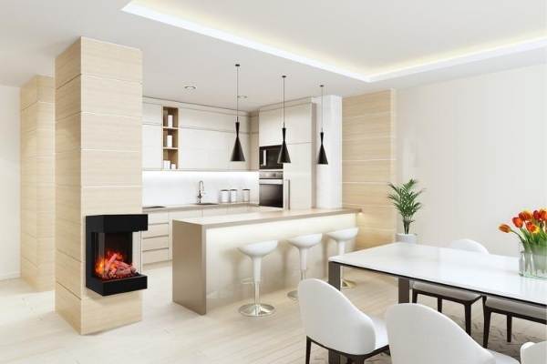 Small fireplace for kitchens