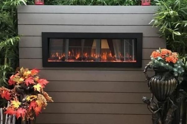 ouchstone Sideline Outdoor - 50" Recessed / Wall Mounted Electric Fireplace, No Heat