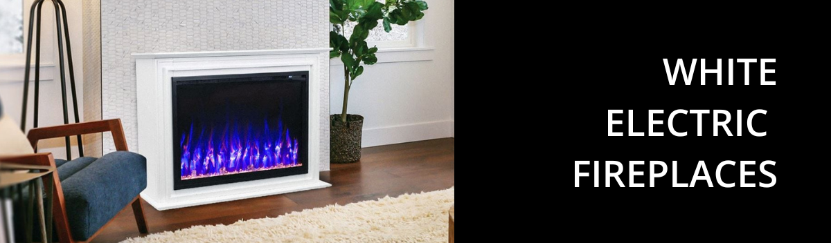 Elegant collection of white electric fireplaces