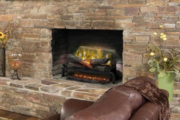 Electric fireplace log set