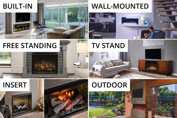 Types of electric fireplaces