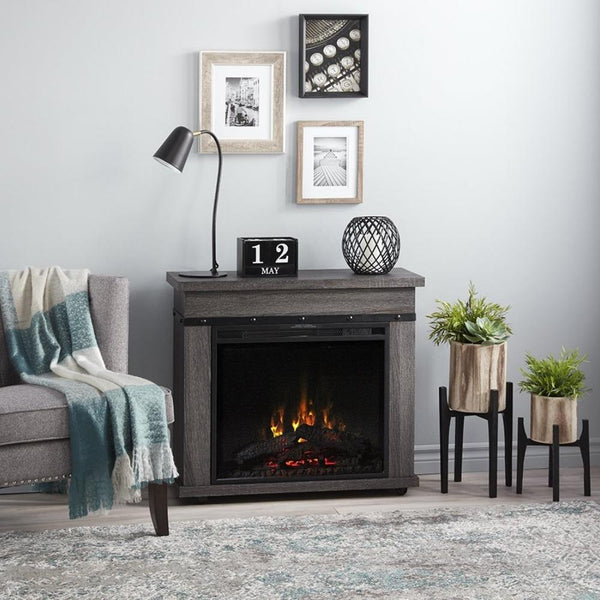 Image of Dimplex Morgan 32-Inch Electric Fireplace and Mantel Package