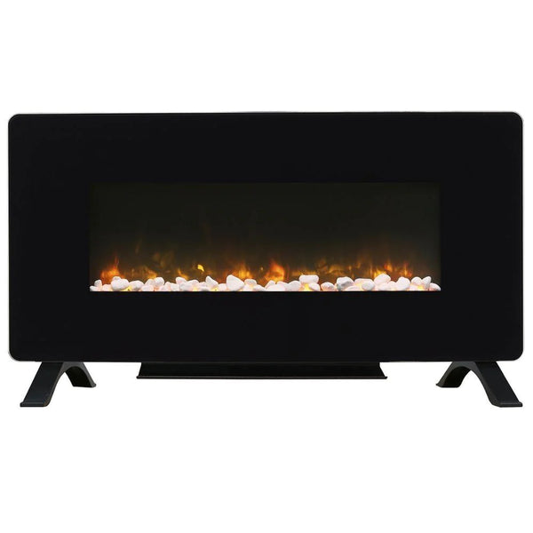 Black tabletop electric fireplace