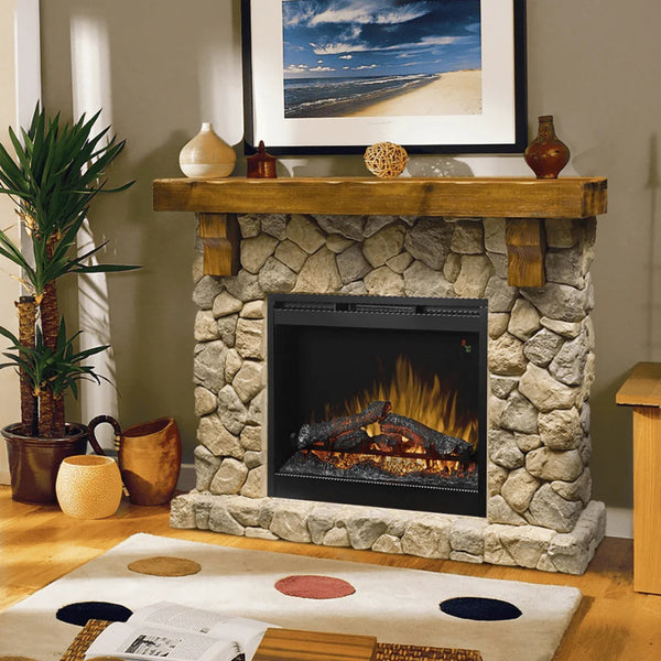 Image of Dimplex Fieldstone Electric Fireplace and Mantel Package