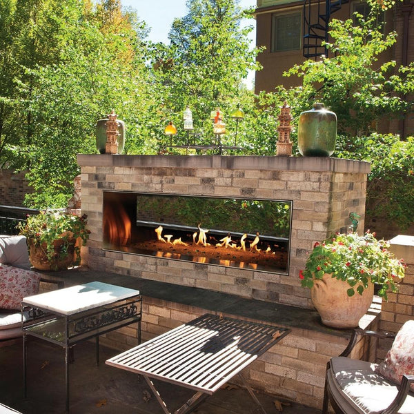 Image of Empire Carol Rose See-Thru Vent-Free Outdoor Linear Gas Fireplace