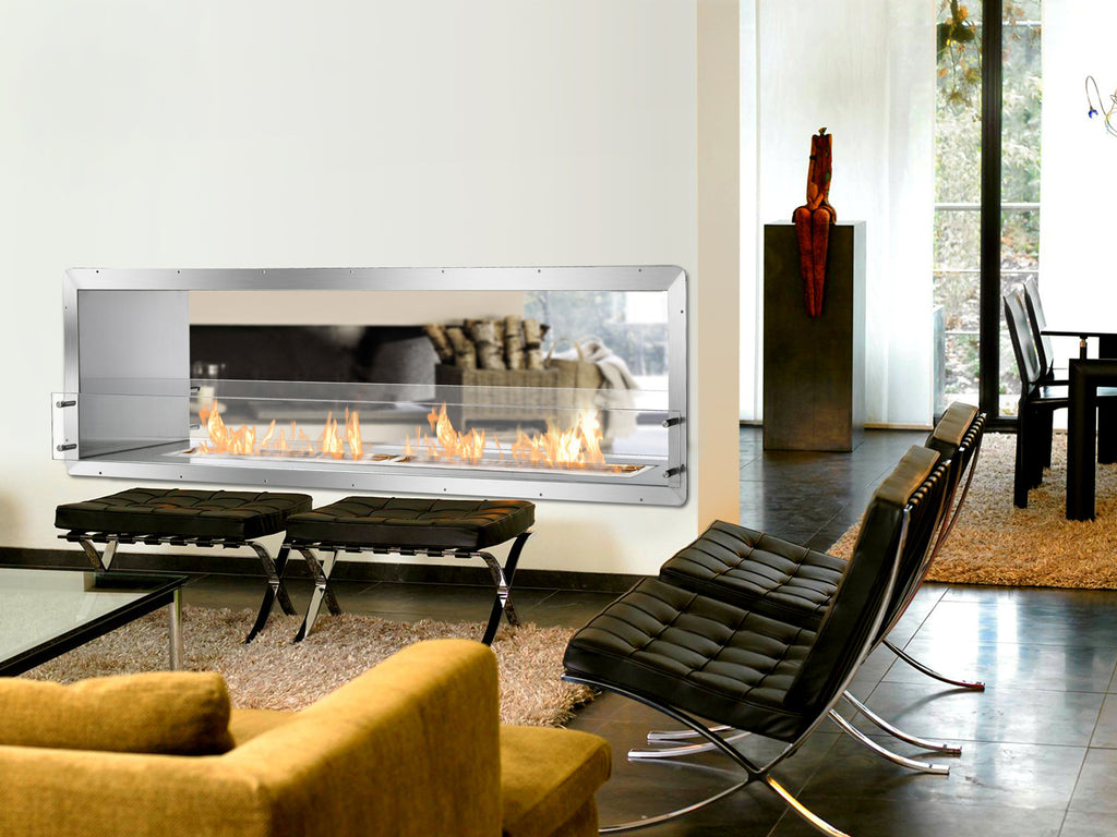 Ignis Ethanol Firebox - 78" Built-in See-Through Ventless Fireplace (FB6200-D)
