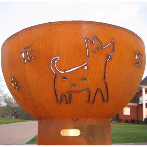 Fire Pit Art Funky Dog - 36" Handcrafted Carbon Steel Fire Pit (FDOG)