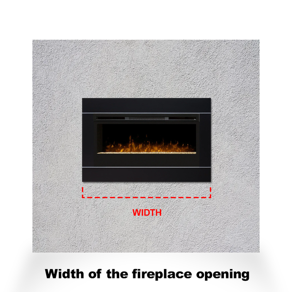 Image of width of fireplace opening