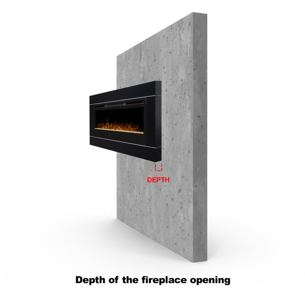 Image of the depth of fireplace opening