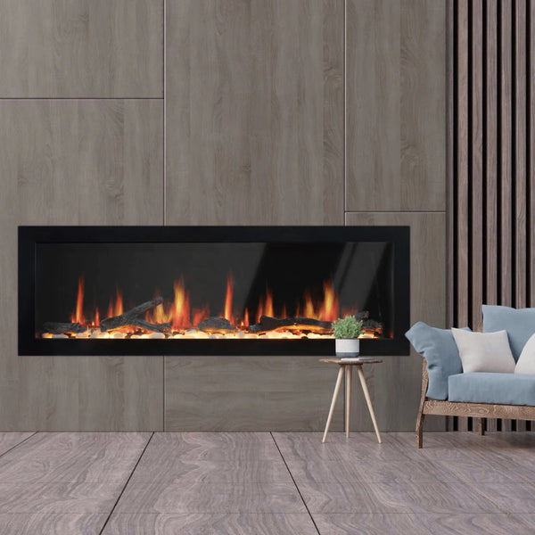 Image of Litedeer Homes Latitude II Flush Mounted Smart Electric Fireplace with 3-Inch Trim - Real Flame Effect