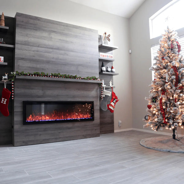 Image of Modern Flames Allwood Fireplace Wall System with Spectrum Slimline Electric Fireplace