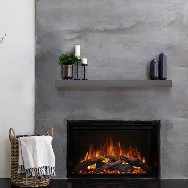 Image of Modern Flames Redstone Electric Fireplace Insert with Modern Matte Black Mantel