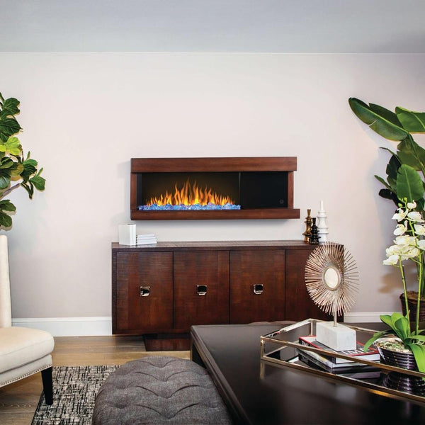 Wall-mounted electric fireplace with USB charging port