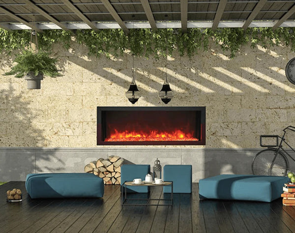Image of Remii Extra Slim Indoor/Outdoor Frameless Smart Built-in Electric Fireplace