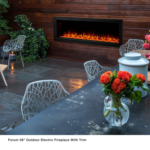 Image of Simplifire Forum Built-In Outdoor Electric Fireplace With Trim Kit - No Heat