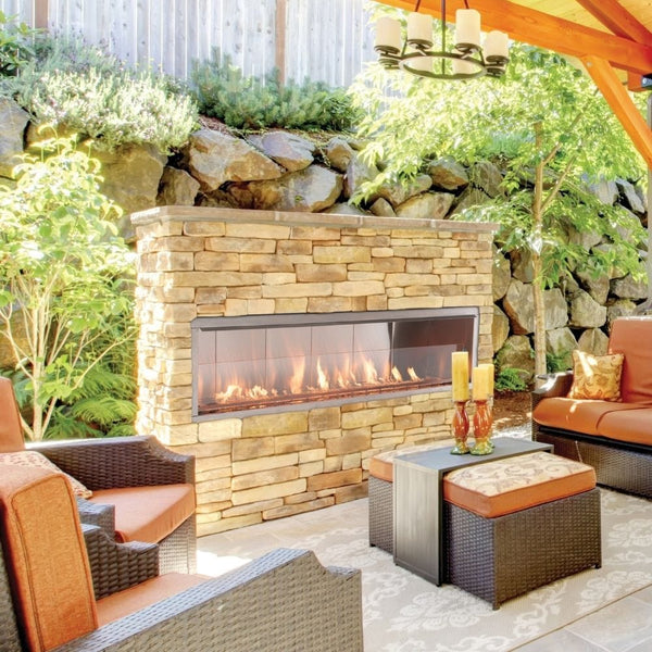 Image of Superior Linear Vent-Free Outdoor Gas Fireplace - Optional See-Through