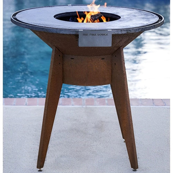 Image of Top Fires The Mojave Round Steel Fire Pit Grill