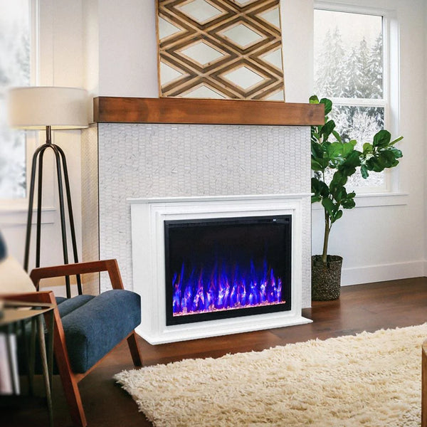 Touchstone Forte Elite 40-Inch Freestanding Electric Fireplace with White Mantel
