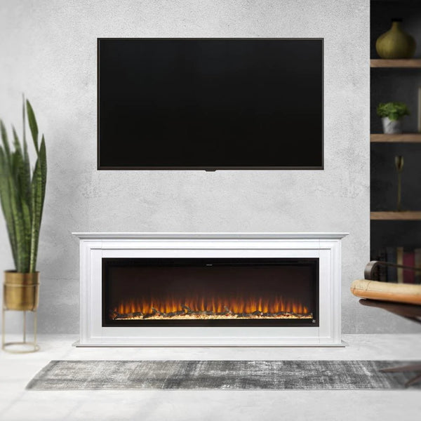 Image of Touchstone Sideline Elite 50-Inch Freestanding Electric Fireplace with White Mantel (#90001-80036)