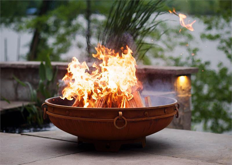 Fire Pit Art Emperor - 39.5" Handcrafted Carbon Steel Fire Pit (EMP)