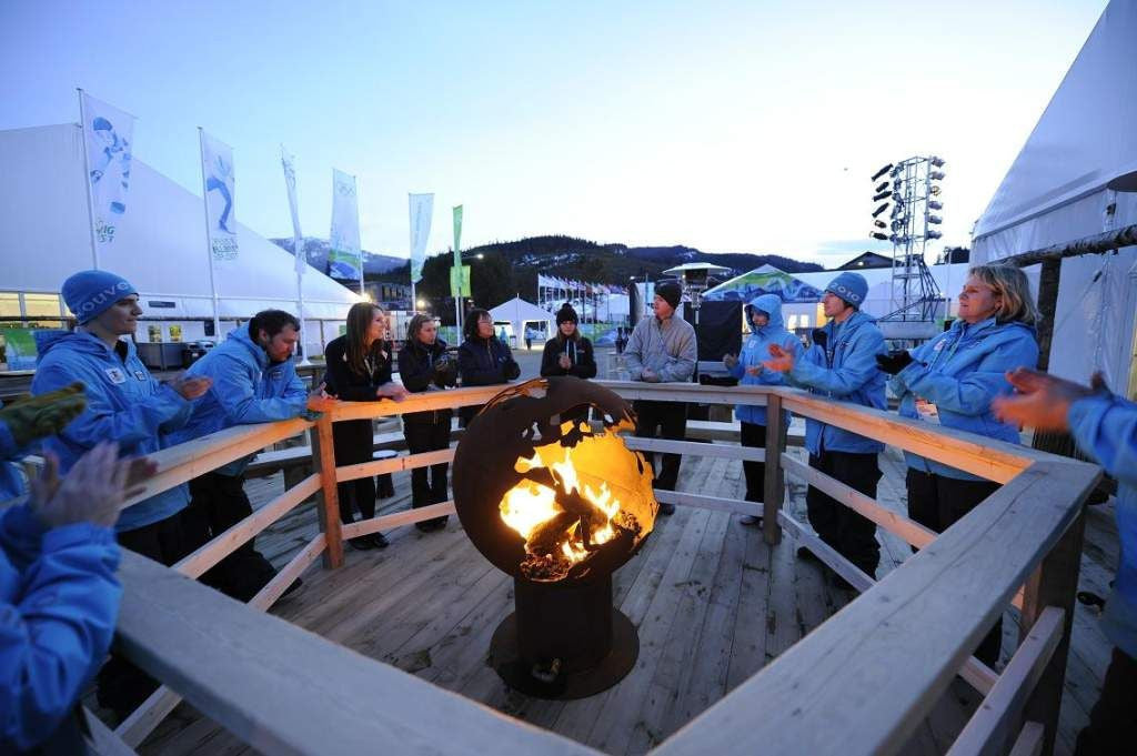 Third Rock - a 36" Globe Shaped  Handcrafted Carbon Steel Fire Pit at 2010 Winter Olympics: